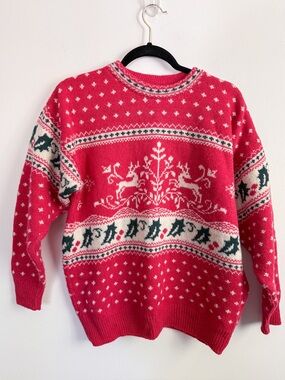 Laura Ashley Pure New Wool Made in Scotland Vintage Christmas Sweater SM/MD